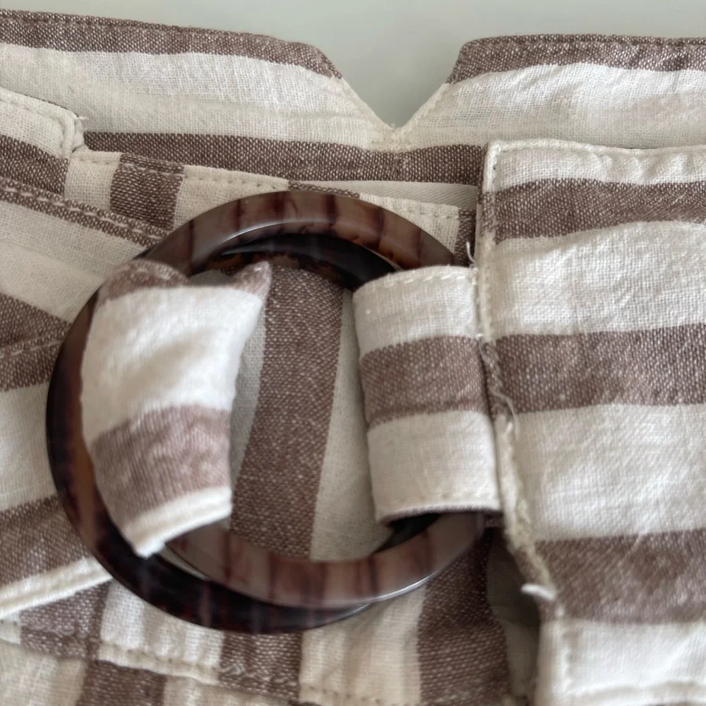 Anthropologie Beige and White Striped Pants - Picture 9 of 13